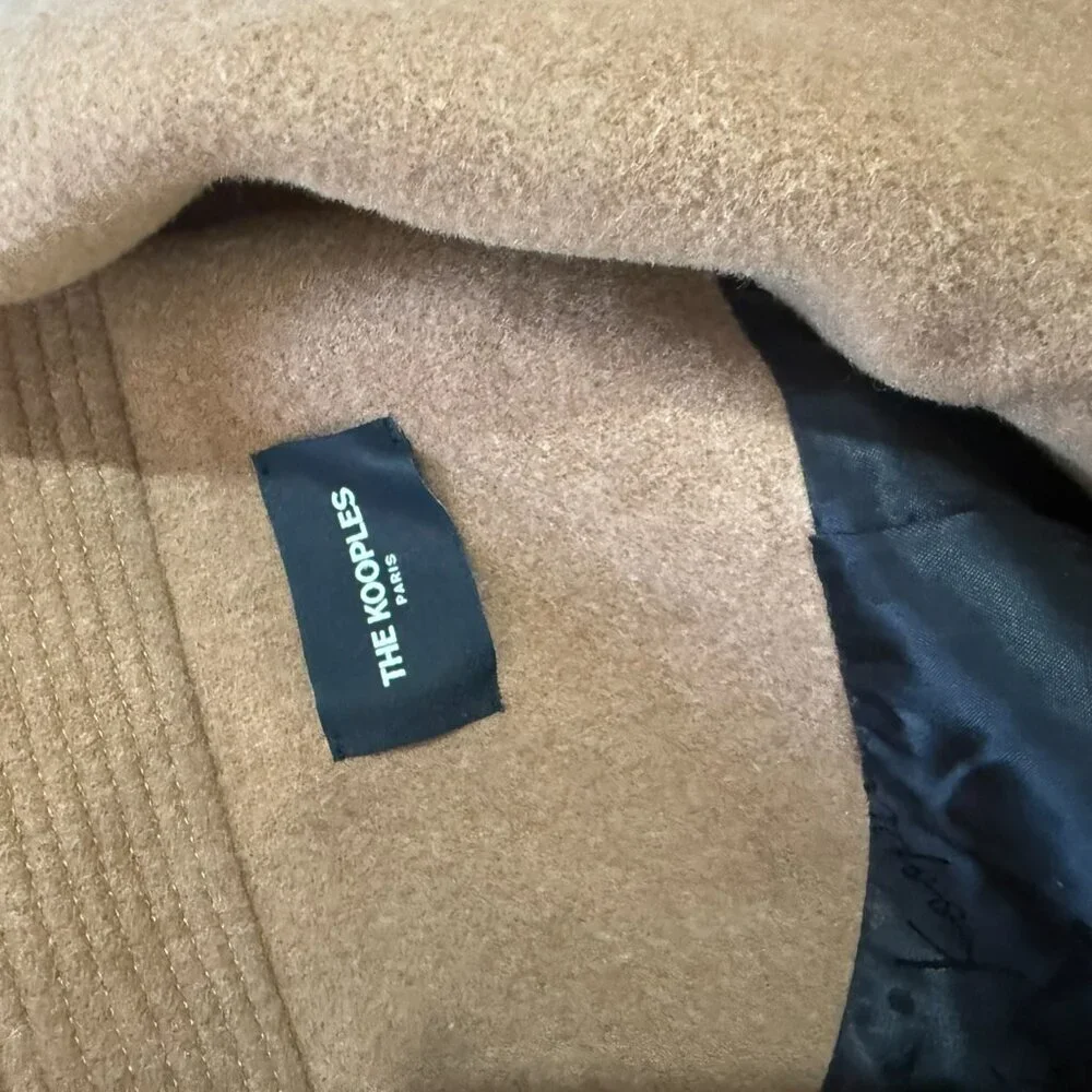 The Kooples Chill Out Oversized Wool Trench Coat Tan Carmel NWT Size 4 FR 36 - Picture 7 of 10